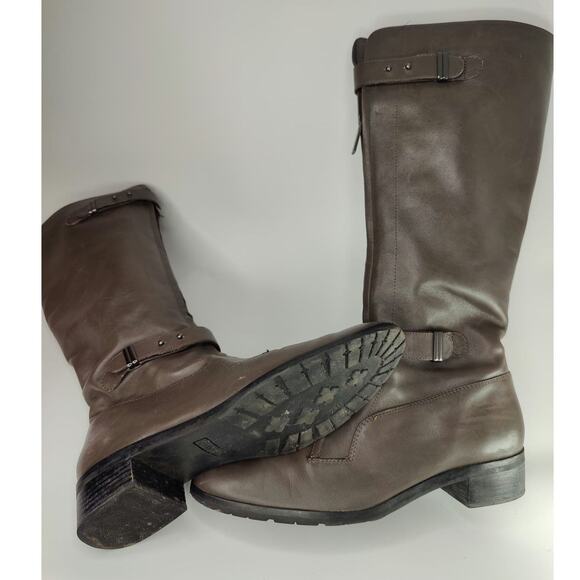 Gray Buckle riding boots by Circa JOAN & DAVID sz 8.5 - Picture 6 of 8